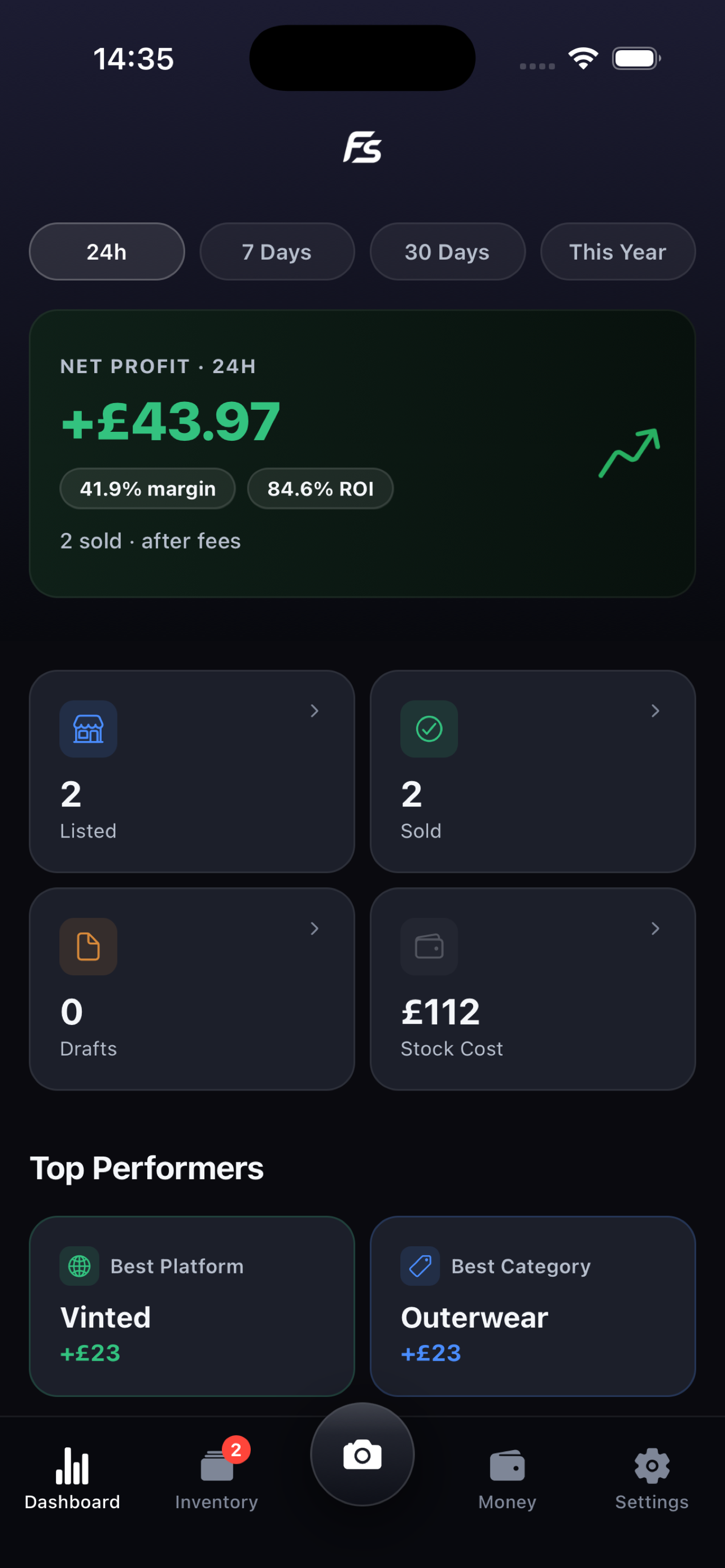 FlipStack dashboard